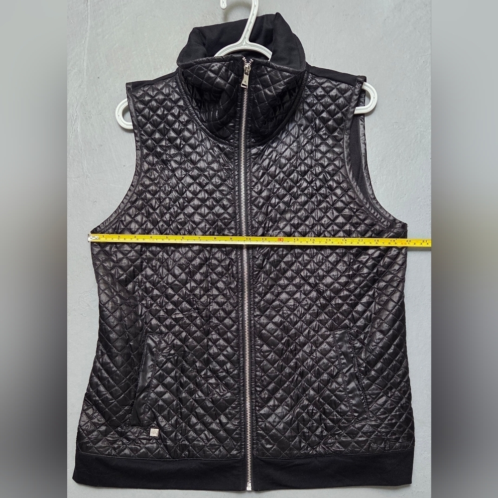 Ralph Lauren Womens Sz M Black Quilted Vest Full Zip Pocket - Picture 9 of 11